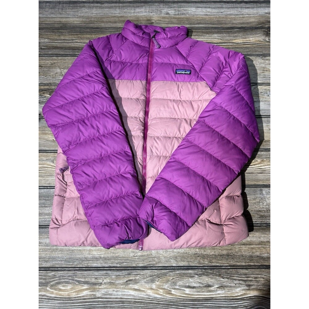 Patagonia Kids pink / purple Puffer Jacket Insulated Pockets Size XXL 16-18